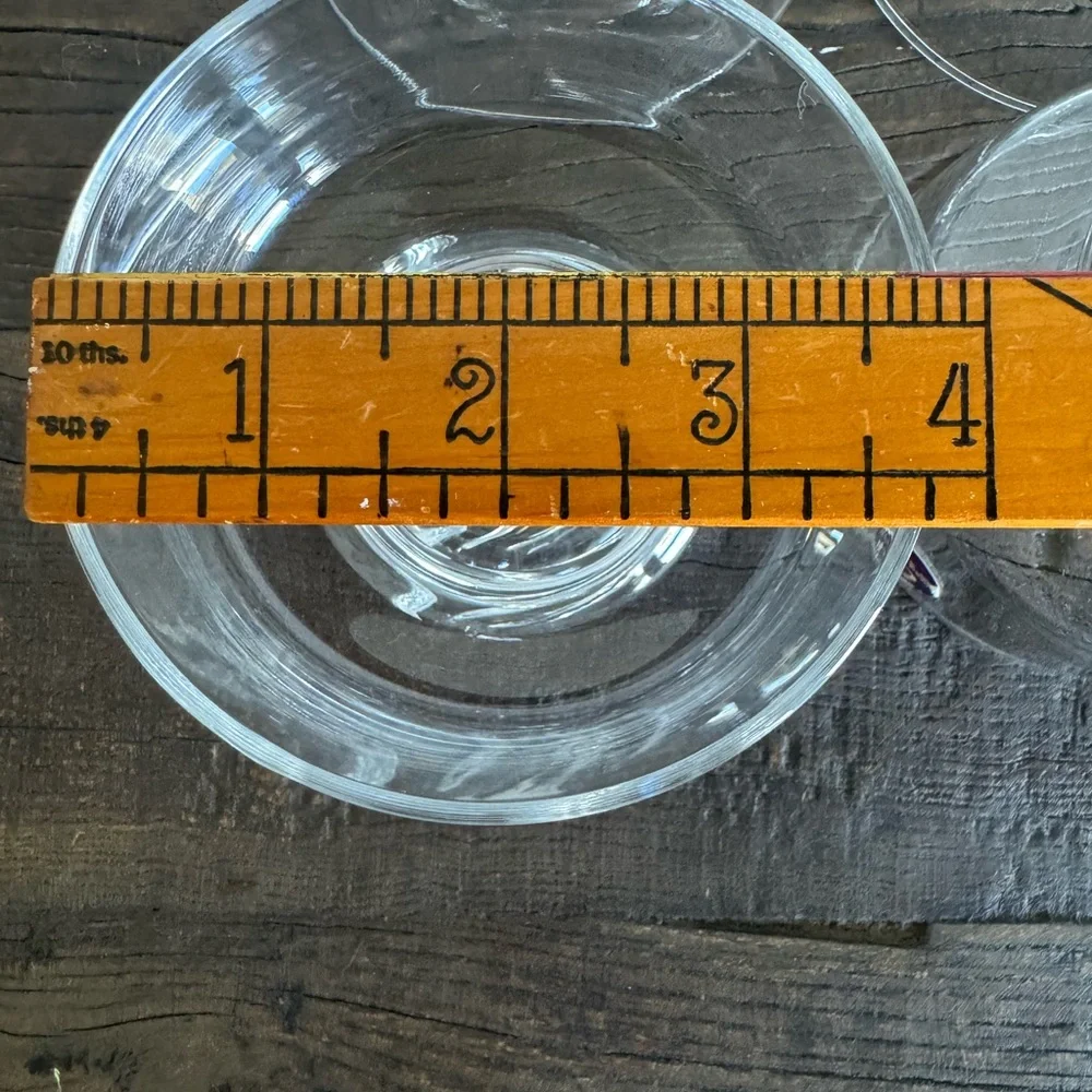 Aderia Glass Clear Footed Glass Desert Bowls Swirl Set of 4 Made in Japan